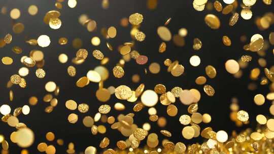 金色粒子飘落素材