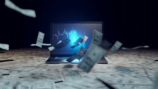 金融与科技概念的动画货币资讯