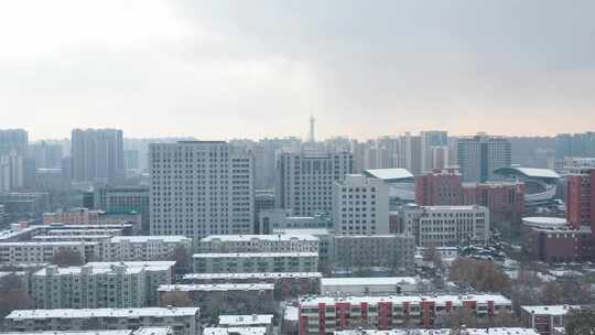 航拍 航拍石家庄 航拍石家庄雪景 雪景 冬至