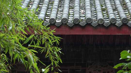 重庆雨季下雨屋檐实拍