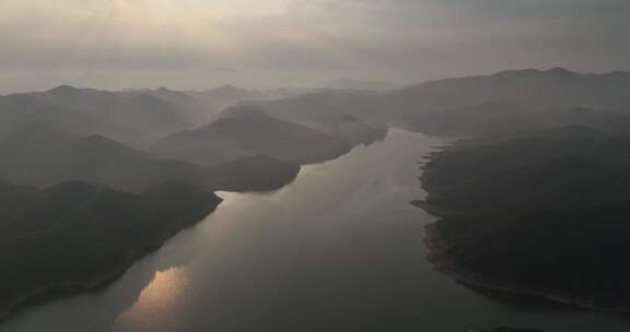 金寨梅山水库风景区航拍