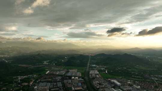 日落 震撼日落 傍晚航拍 安吉夕阳