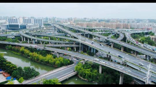杭州高架航拍城市高架航拍