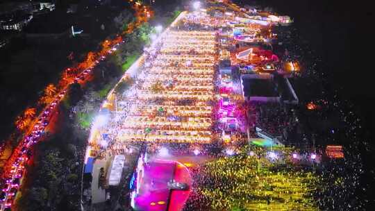 【最新】海口白沙门沙滩夜市开业当天素材