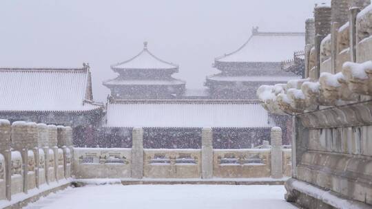 大雪中的故宫