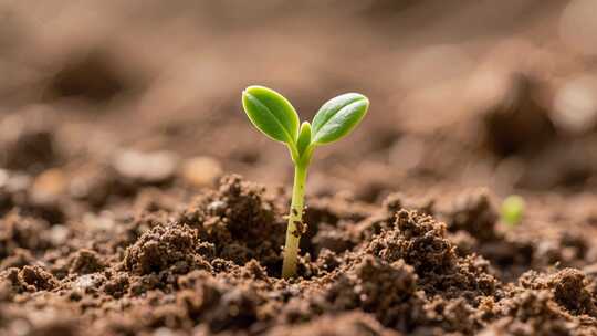 谷雨植物嫩芽破土而出生命力希望视频