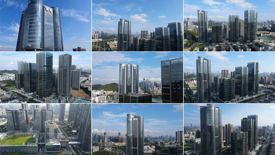 深圳宝安区雪花科创城华润雪花全球总部航拍高清在线视频素材下载