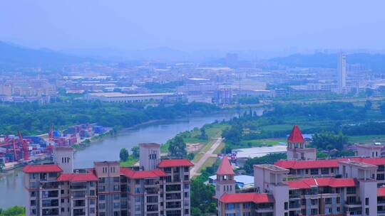 广州花都城市住宅建筑与炭步白坭水河景观