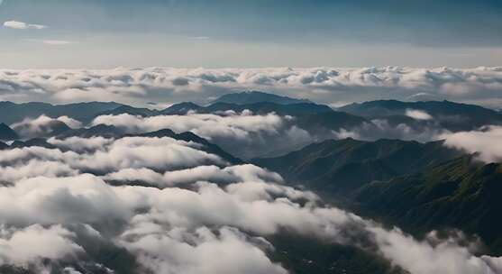 山峰阳光航拍云海日出延时雪山山脉意境风景