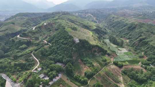 陕西西安蓝田航拍风景