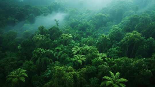 茂密森林俯瞰全景
