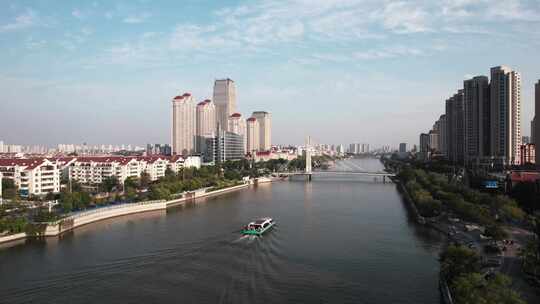 天津海河风景线城市建筑风光航拍