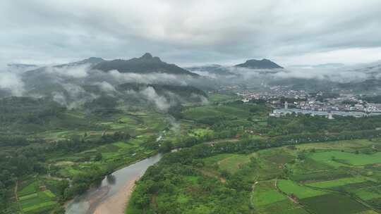 航拍武夷山风景区国家森林公园丹霞地貌风光