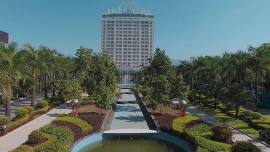 酒店高楼视频边境城市云南德宏芒市宾馆全景