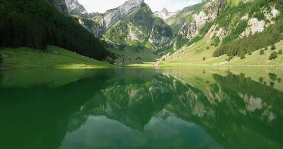 湖，Seealpsee，山脉，Alten