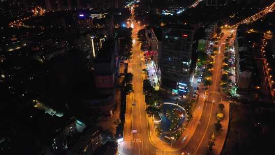 张家港人民路夜景航拍