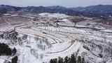 【航拍】雪后的北方农村  农村雪景高清在线视频素材下载