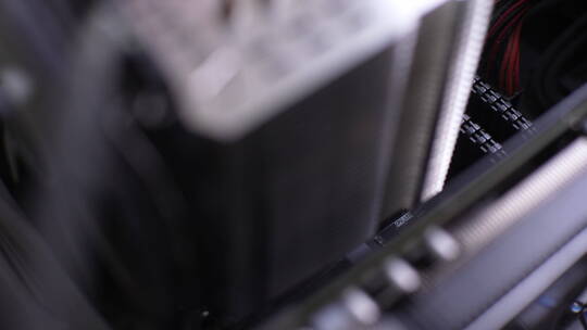 电脑维修拆解主机cpu风冷散热器特写视频素材模板下载