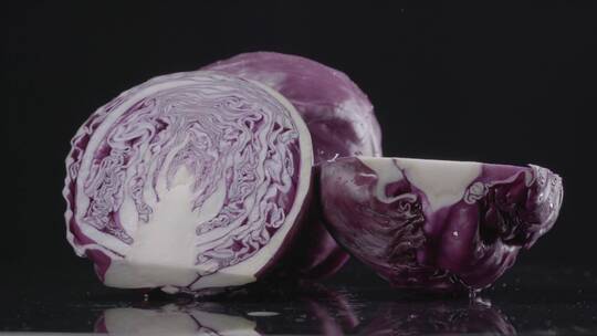 紫甘蓝营养健康蔬菜微距拍摄LOG
