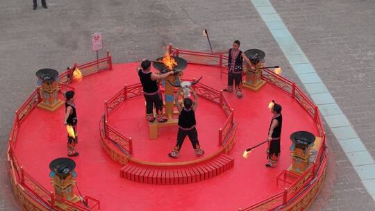 黄陂木兰不夜城篝火演出