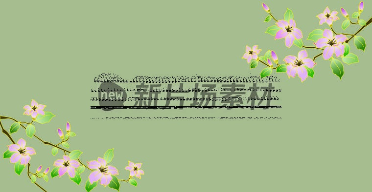 中国风国潮紫荆花插画