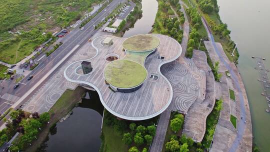 鸟瞰上虞城市阳台,上虞e游小镇