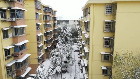 航拍冬天雪景视频素材模板下载