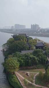 竖版航拍衡阳石鼓书院4A景区