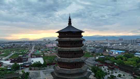 山西地标古建筑应县木塔山西