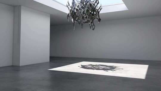 室内抽象吊灯3D渲染画面