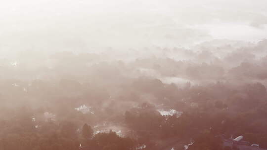 山水画 晨光晨雾 唯美意境视频素材模板下载