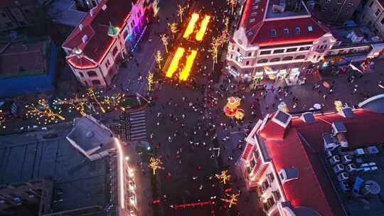 青岛中山路大鲍岛夜景赏灯