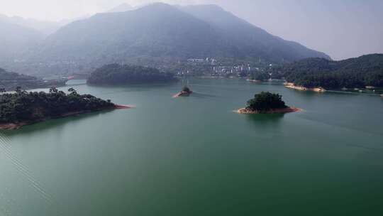 广州市从化区良口镇流溪湖景区航拍视频素材模板下载