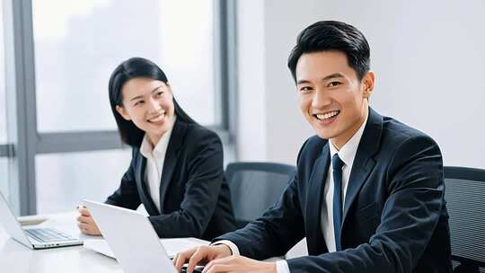 商务人士办公场景