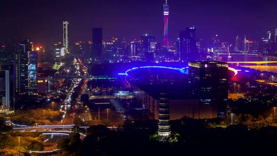 多彩的广州城市夜景