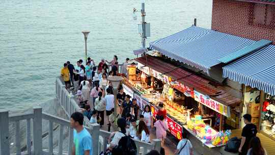 厦门 环岛路 海边 曾厝安小吃夜市人文生活