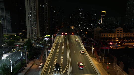 上海北横通道入口航拍夜景