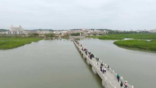 福建泉州洛阳桥万安桥泉州洛江区航拍