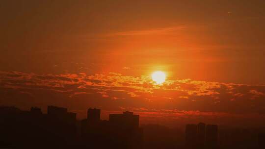 城市火烧云日出太阳升起延时合集