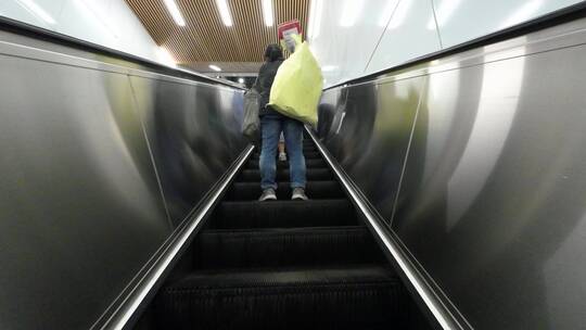 地铁自动扶梯视频素材模板下载