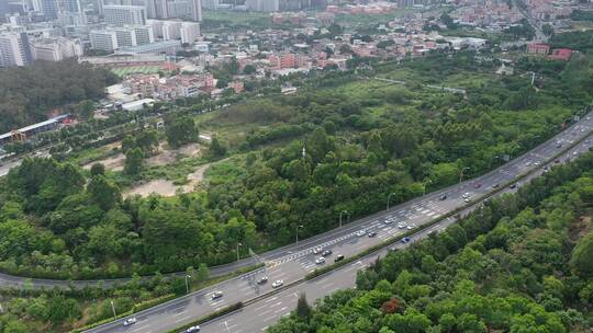 厦门集美道路车流航拍