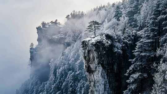 清晨航拍稻城冬天风景