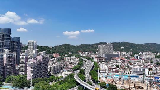 航拍厦门城市风光城市建设