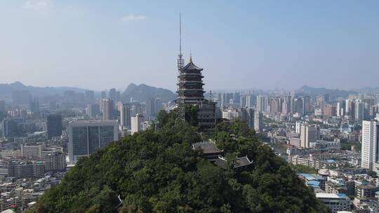 航拍贵阳东山寺东山电视塔