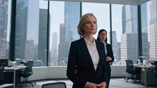 办公室内商务女性站立画面