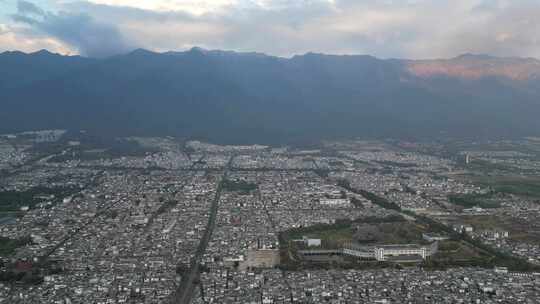 航拍云南大理古城4A景区全景