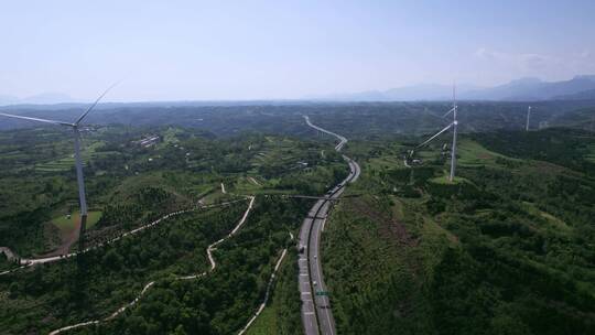 河南济源高速公路夏日航拍4k