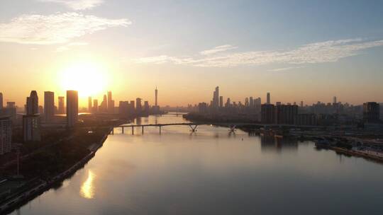 广州塔琶洲桥延时日落视频素材模板下载