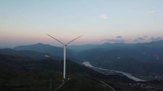 航拍户外新能源风力发电