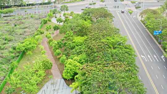 海南三亚崖州湾科技城道路航拍